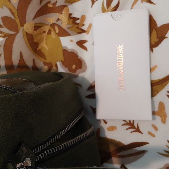 Zadig and Voltaire green suede bowling bag, small - Picture 8 of 8